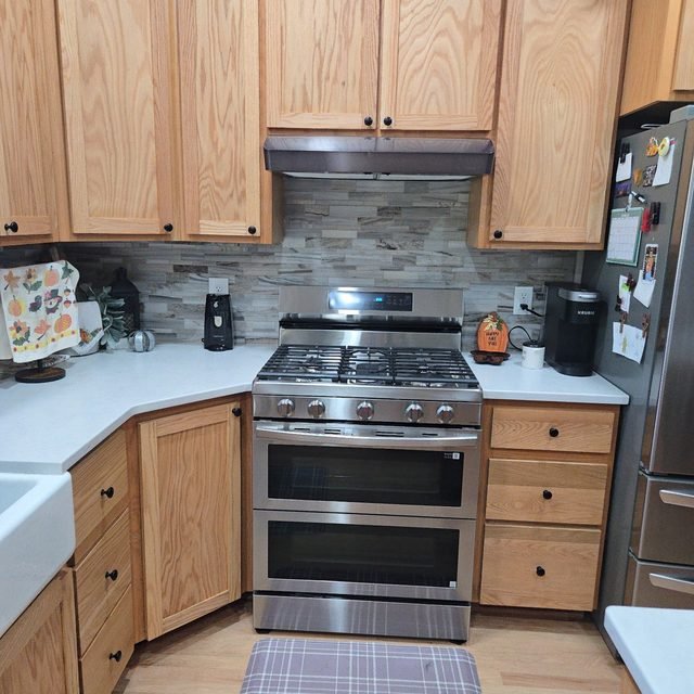Finished kitchen with custom cabinetry