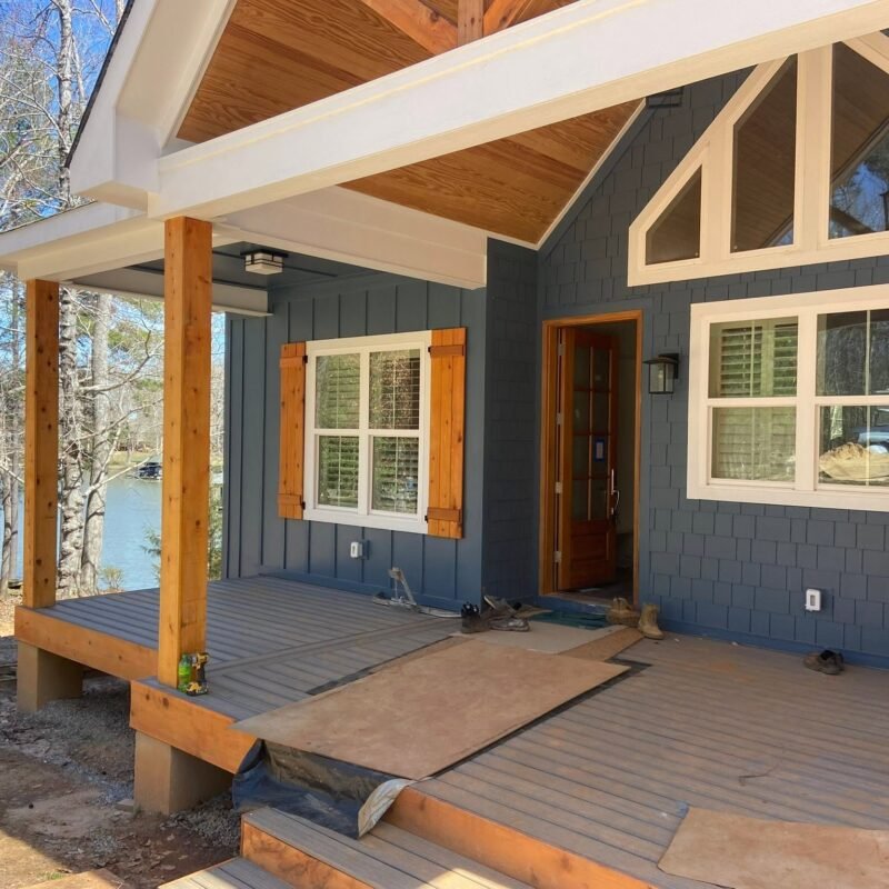 Timber frame front porch