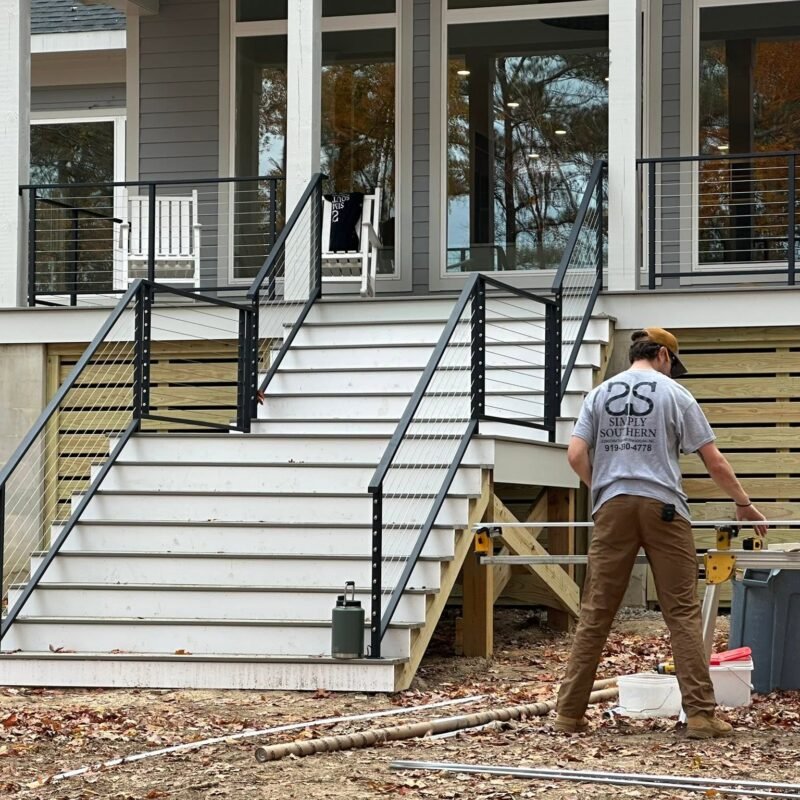 Front steps with cable railing