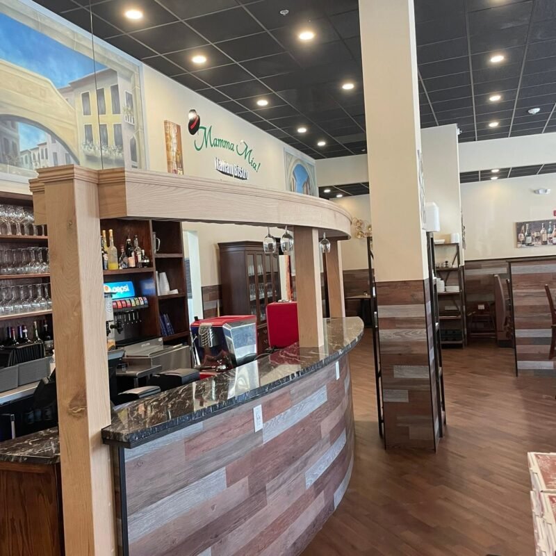 Reclaimed wood bar interior